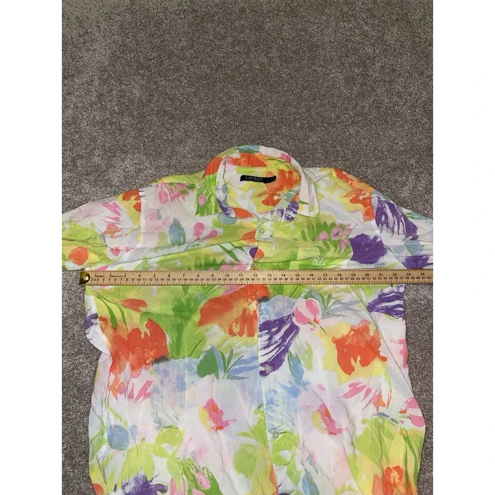 Lauren Ralph Lauren Hawaiian Shirt Floral Paisley‎ Flowers Mens Large Colorful